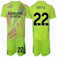 Otroški Nogometni dresi Arsenal David Raya #22 Vratar Domači 2024-25 Kratek Rokav (+ Kratke hlače)